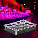 Maxbell Glass Cup Tray Rack Round Holes Glasses Holder for Exhibition Pantry Parties 12Hole Black