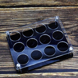 Maxbell Glass Cup Tray Rack Round Holes Glasses Holder for Exhibition Pantry Parties 12Hole Black