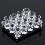Maxbell Glass Cup Tray Rack Round Holes Glasses Holder for Exhibition Pantry Parties 12Hole Black