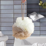 Maxbell Shower Loofah Soft Hanging Comfortable Shower Ball for Travel Hotel Bathroom Khaki