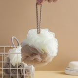 Maxbell Shower Loofah Soft Hanging Comfortable Shower Ball for Travel Hotel Bathroom Khaki