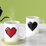 Maxbell Color Changing Cup Water Cup Personality Porcelain Large Ceramic Mugs Heart