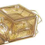 Maxbell Glass Snack Platter Simple Serving Plates for Party Entertaining Living Room 5 Compartments