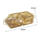 Maxbell Glass Snack Platter Simple Serving Plates for Party Entertaining Living Room 5 Compartments