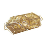 Maxbell Glass Snack Platter Simple Serving Plates for Party Entertaining Living Room 5 Compartments