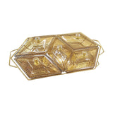 Maxbell Glass Snack Platter Simple Serving Plates for Party Entertaining Living Room 5 Compartments