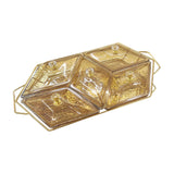 Maxbell Glass Snack Platter Simple Serving Plates for Party Entertaining Living Room 5 Compartments