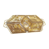 Maxbell Glass Snack Platter Simple Serving Plates for Party Entertaining Living Room 5 Compartments