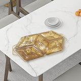 Maxbell Glass Snack Platter Simple Serving Plates for Party Entertaining Living Room 5 Compartments