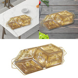 Maxbell Glass Snack Platter Simple Serving Plates for Party Entertaining Living Room 5 Compartments