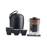 Maxbell Travel Tea Set Small Portable with Case Teaware for Parties Tea Lover Family Black