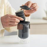 Maxbell Travel Tea Set Small Portable with Case Teaware for Parties Tea Lover Family Black