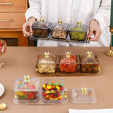 Maxbell Fruit plate Serving Bowls Fruit Platter for Candy Veggies Party Supply grey and 3 grids