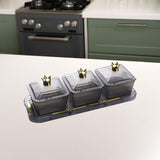 Maxbell Fruit plate Serving Bowls Fruit Platter for Candy Veggies Party Supply grey and 3 grids