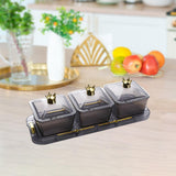 Maxbell Fruit plate Serving Bowls Fruit Platter for Candy Veggies Party Supply grey and 3 grids