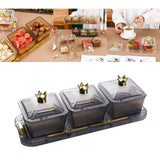 Maxbell Fruit plate Serving Bowls Fruit Platter for Candy Veggies Party Supply grey and 3 grids