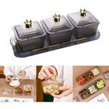 Maxbell Fruit plate Serving Bowls Fruit Platter for Candy Veggies Party Supply grey and 3 grids