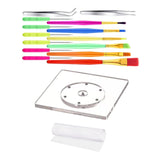 Maxbell 16Pcs Cookie Decorating Kit Acrylic Cookie Turntable for Easter Party Pastry