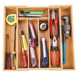 Maxbell Expandable Bamboo Cutlery Tray Storage Dividers Organizer Drawer Storage Box 7 Slot