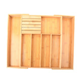 Maxbell Expandable Bamboo Cutlery Tray Storage Dividers Organizer Drawer Storage Box 7 Slot