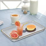 Maxbell Rectangle Serving Tray Storage Makeup Fruit Plate for Dessert Fruit Veggies Transparent