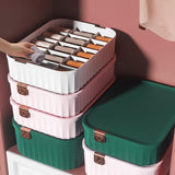 Maxbell 3 Pieces Drawer Organizer Household Wardrobe Save Space Closet Storage Boxes Pink
