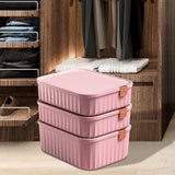 Maxbell 3 Pieces Drawer Organizer Household Wardrobe Save Space Closet Storage Boxes Pink
