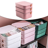 Maxbell 3 Pieces Drawer Organizer Household Wardrobe Save Space Closet Storage Boxes Pink