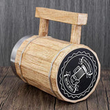 Maxbell Barrel Beer Mug 600ml Decor Portable Water Cups for Parties Office Household