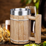 Maxbell Barrel Beer Mug 600ml Decor Portable Water Cups for Parties Office Household