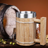 Maxbell Barrel Beer Mug 600ml Decor Portable Water Cups for Parties Office Household