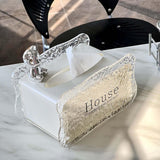 Maxbell Tissue Box Holder Decorative Luxury Napkin Holder for Restaurant Bedroom Car white bear
