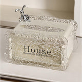 Maxbell Tissue Box Holder Decorative Luxury Napkin Holder for Restaurant Bedroom Car white rabbit