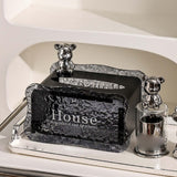 Maxbell Tissue Box Holder Decorative Luxury Napkin Holder for Restaurant Bedroom Car black bear