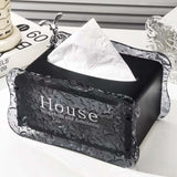 Maxbell Tissue Box Holder Decorative Luxury Napkin Holder for Restaurant Bedroom Car black bunny
