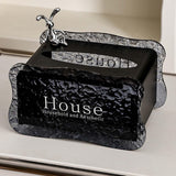 Maxbell Tissue Box Holder Decorative Luxury Napkin Holder for Restaurant Bedroom Car black bunny