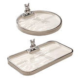 Maxbell Decorative Tray Keys Jewelry Serving Tray Decor for Bedroom Bathroom Cabinet round