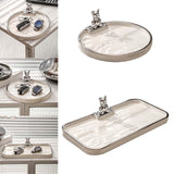 Maxbell Decorative Tray Keys Jewelry Serving Tray Decor for Bedroom Bathroom Cabinet round