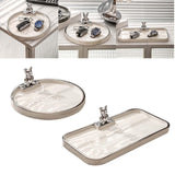 Maxbell Decorative Tray Keys Jewelry Serving Tray Decor for Bedroom Bathroom Cabinet round