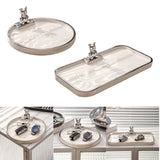 Maxbell Decorative Tray Keys Jewelry Serving Tray Decor for Bedroom Bathroom Cabinet round