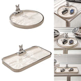 Maxbell Decorative Tray Keys Jewelry Serving Tray Decor for Bedroom Bathroom Cabinet round