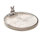 Maxbell Decorative Tray Keys Jewelry Serving Tray Decor for Bedroom Bathroom Cabinet round