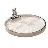 Maxbell Decorative Tray Keys Jewelry Serving Tray Decor for Bedroom Bathroom Cabinet round