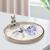 Maxbell Decorative Tray Keys Jewelry Serving Tray Decor for Bedroom Bathroom Cabinet round