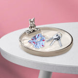 Maxbell Decorative Tray Keys Jewelry Serving Tray Decor for Bedroom Bathroom Cabinet round