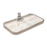 Maxbell Decorative Tray Keys Jewelry Serving Tray Decor for Bedroom Bathroom Cabinet rectangle