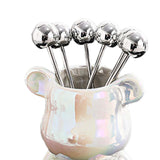 Maxbell Fruit Fork Set Cute bear designs Dessert Forks for Wedding Restaurant Kitchen Color