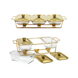 Maxbell Food Warmers Trays 3 Grid Buffet Food Warmer Pot for Hotel Wedding 1.3L