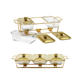 Maxbell Food Warmers Trays 3 Grid Buffet Food Warmer Pot for Hotel Wedding 1.3L