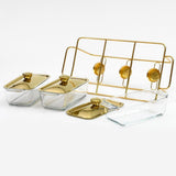 Maxbell Food Warmers Trays 3 Grid Buffet Food Warmer Pot for Hotel Wedding 1.3L